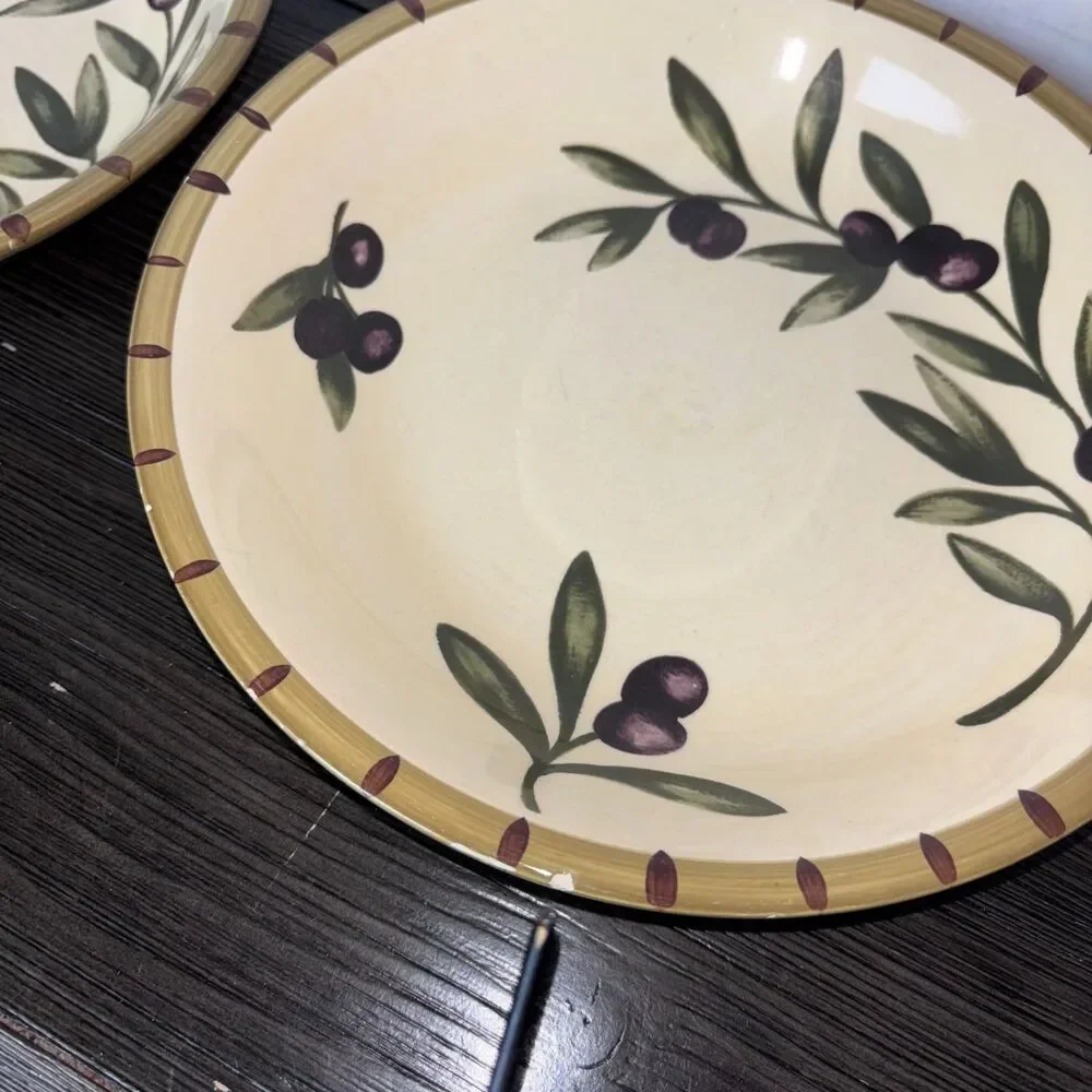2 piece Williams Sonoma LIGURIA Olive 9 3/8
